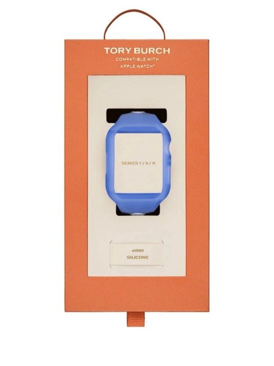 Tory Burch Apple Watch Band 41mm Blue Silicone Strap The T Monogram TBS0118 main image 7